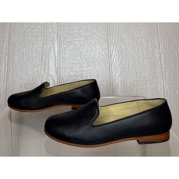 NISOLO Black Leather Round Toe Smoking Shoe Loafer US 7.5 - Picture 4 of 9